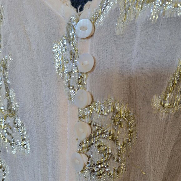 Boho Madrid Size S Short Sleeve Lurex Floral Mini Ombre Dress - Picture 9 of 14